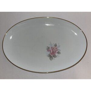 Noritake Japan ROSEVILLE Pattern 12 Inch Oval Serving Platter Pink Roses EUC